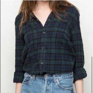 Brandy Melville Wylie Green Flannel Button Shirt